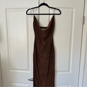 Meshki Brown Backless Dress